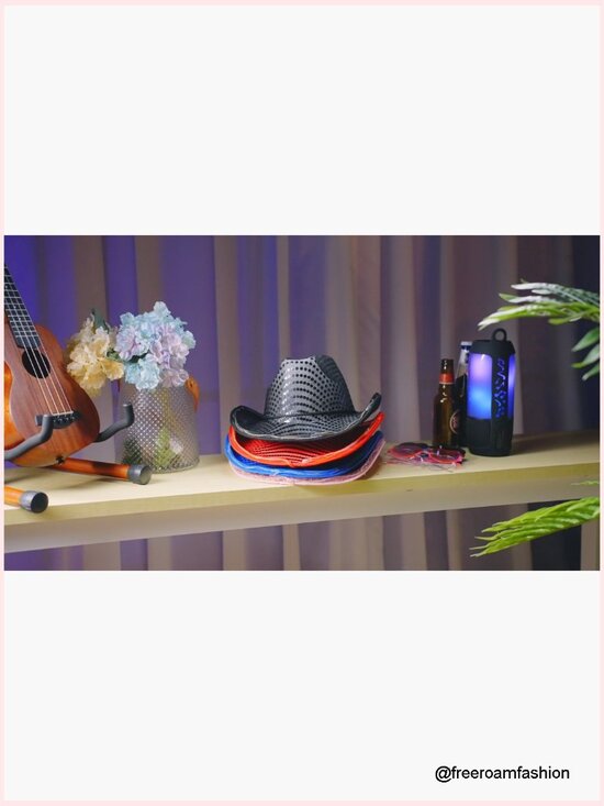 6 Pack LED Cowboy Hats with Sunglasses for Costume Party main image 6